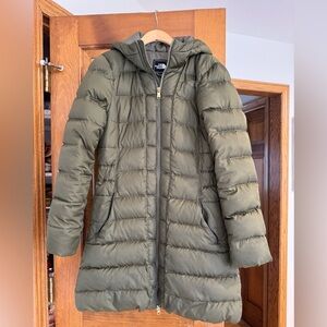 The North Face Women's Olive Hooded Long Puffer Coat